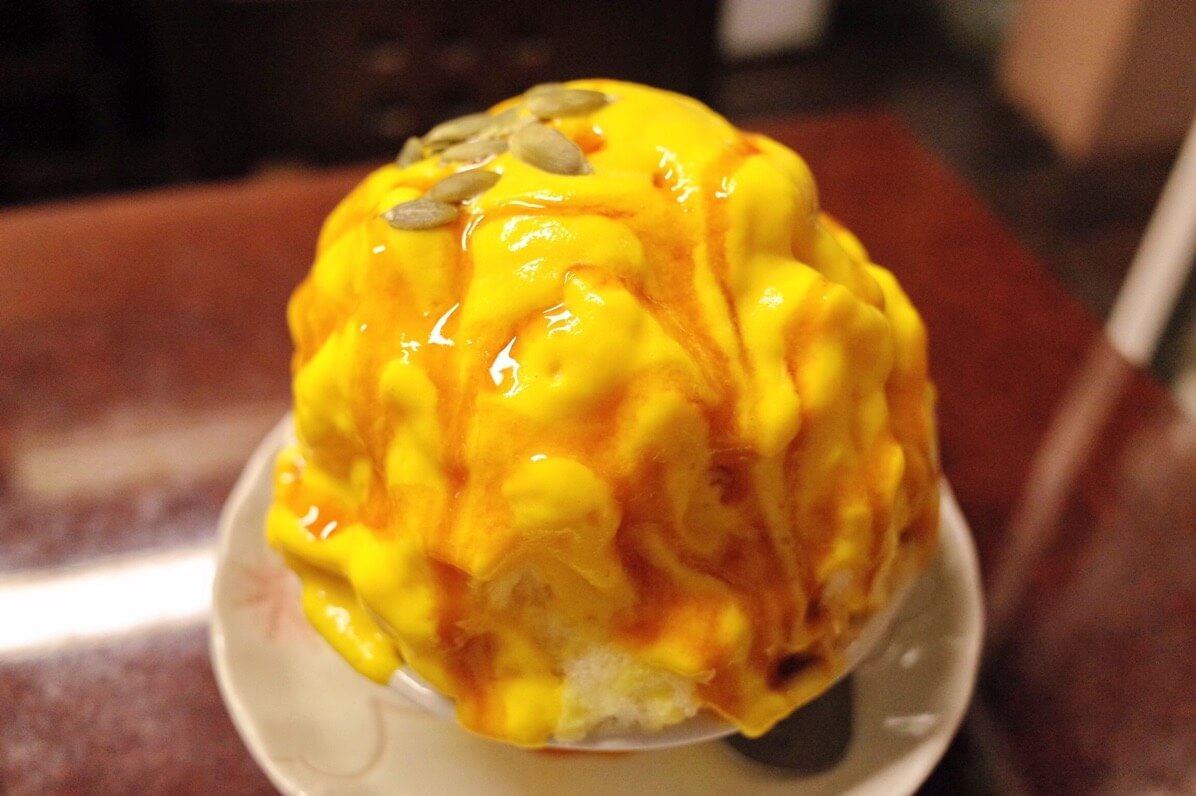 みなと屋 笹塚 〜 かき氷がめっちゃ旨いたこ焼き屋！ねっとりと濃厚なかぼちゃのかき氷は必食の一品